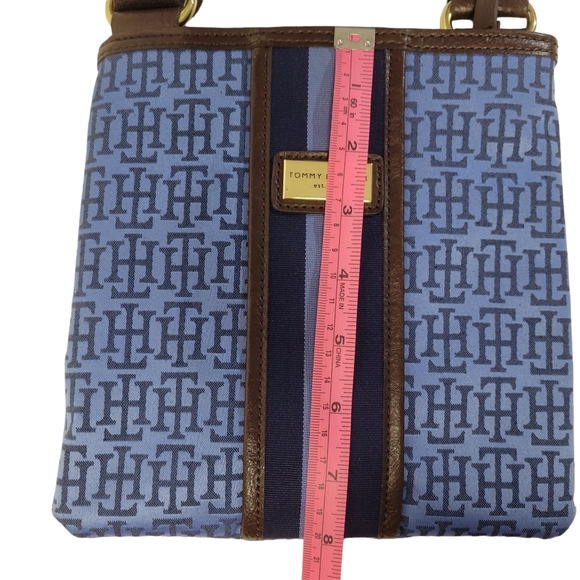 Tommy Hilfiger cross body bag blue with brown strap - Picture 5 of 6